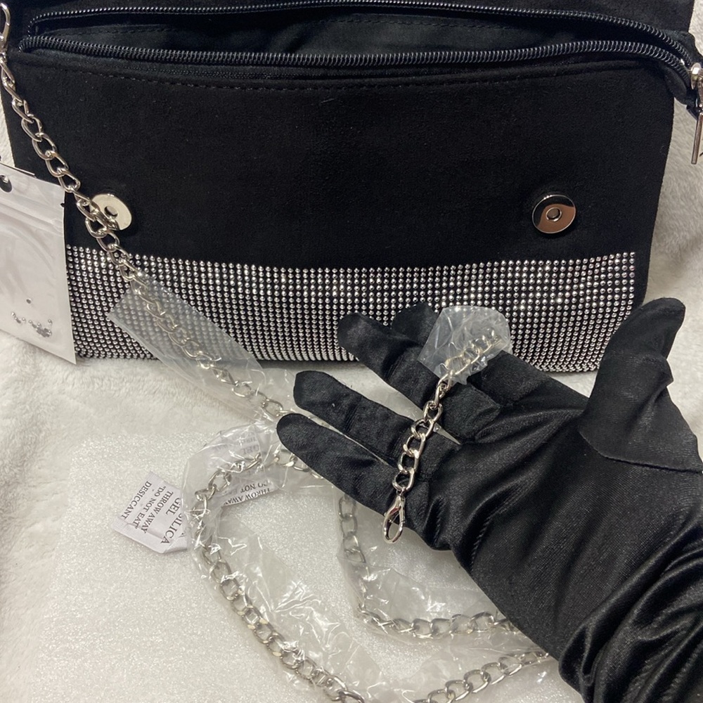 Bradley Mishka Black and Silver Clutch NWT - Picture 9 of 11